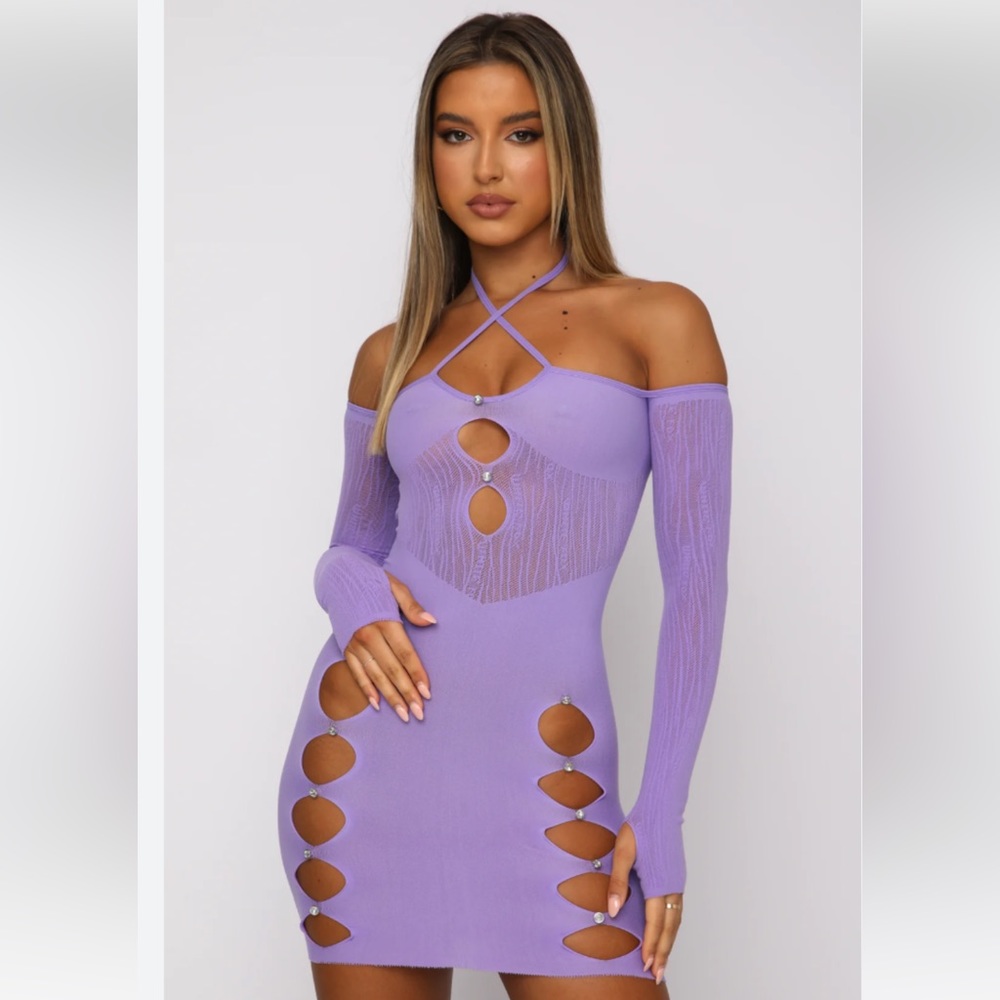 White fox boutique purple mini dress